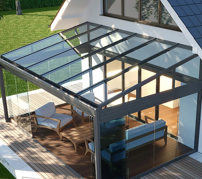 Altany ze szkła i aluminium